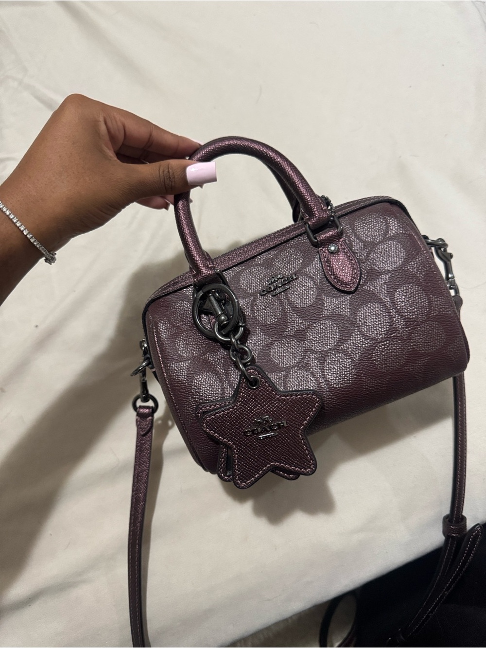 Coach Mini Satchel in Plum Burgundy